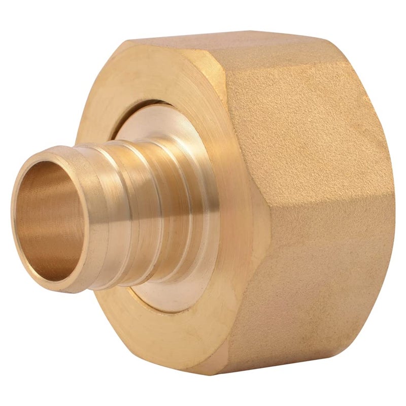SharkBite 3/4 Inch x 1 Inch NPSM Crimp Swivel Adapter, Brass Plumbing Fittings, PEX Pipe, PE-RT, UC529LFA - Image 1